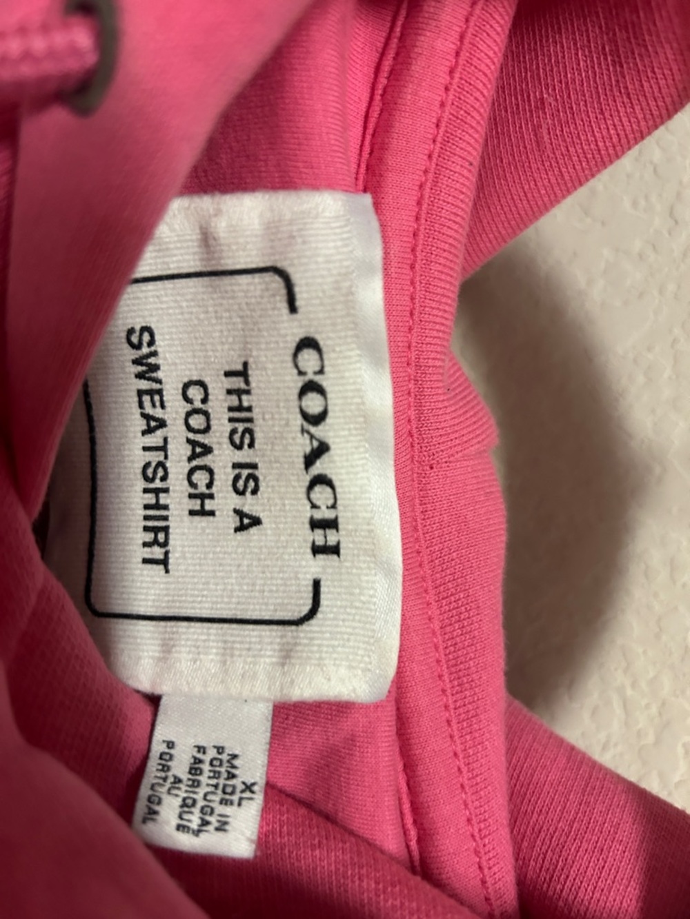 Coach Pink Hoodie with Black Carriage Logo - Women's Sweater - Picture 2 of 9